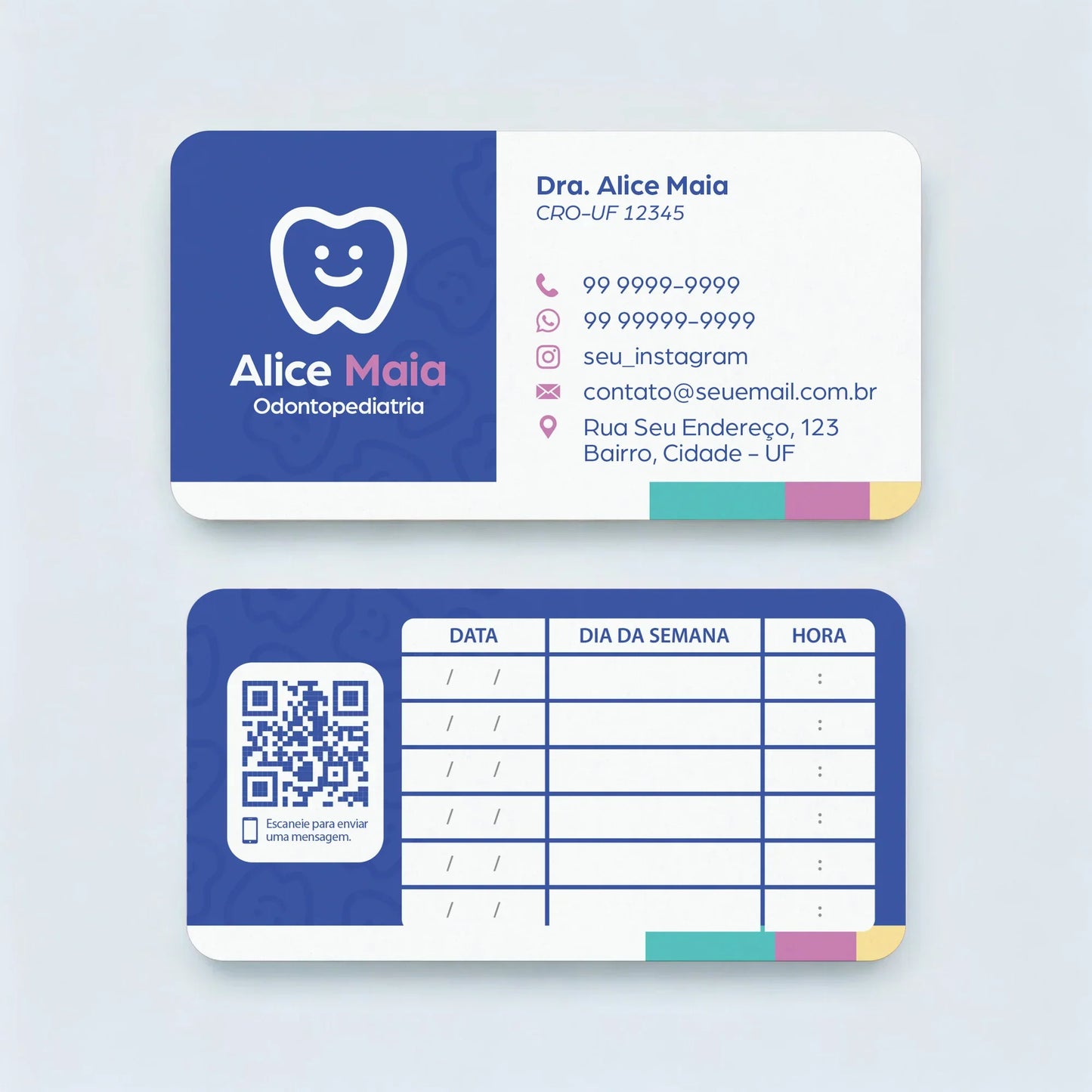 Cartão de Retorno com Cantos Arredondados | Modelo 002