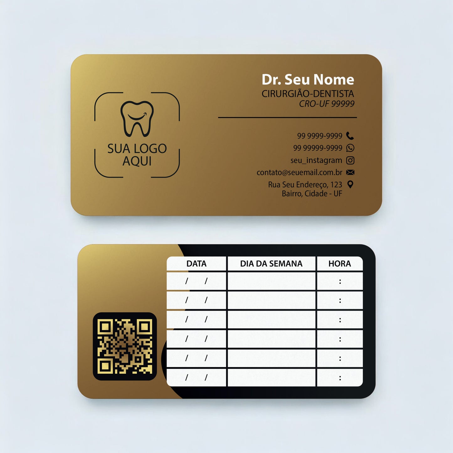 Cartão de Retorno com Cantos Arredondados | Modelo 004