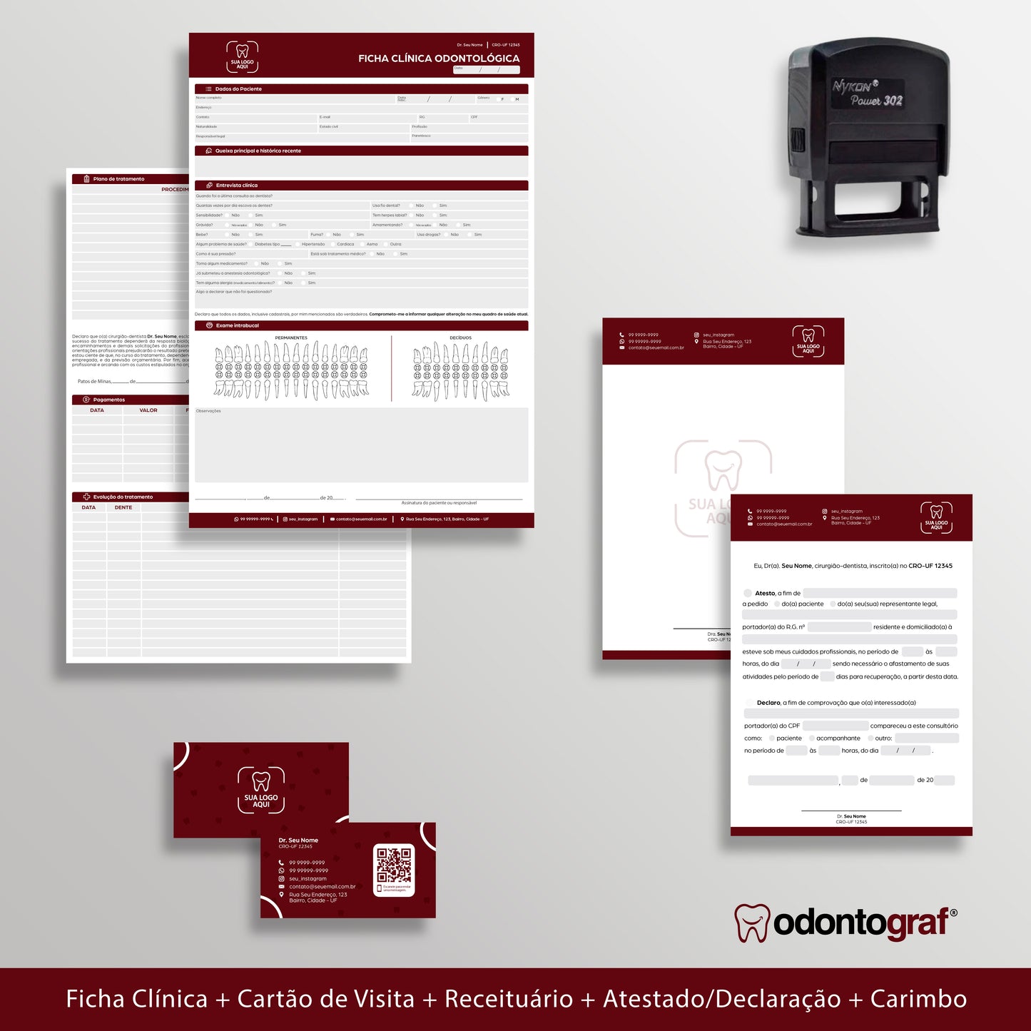 Kit de Papelaria Odontológica Essencial