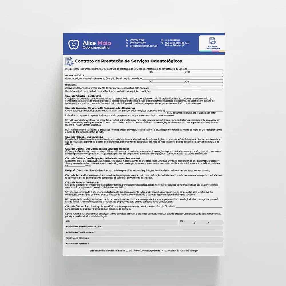 Contrato de Prestação de Serviço | Modelo 002