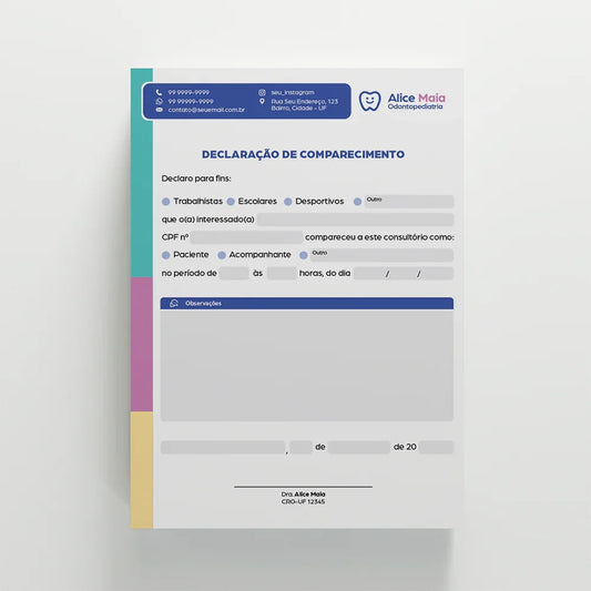 Declaração de Comparecimento | Modelo 002