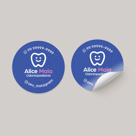 Adesivo Redondo com Logo | Modelo 002 - OdontoGraf