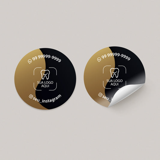 Adesivo Redondo com Logo | Modelo 004 - OdontoGraf