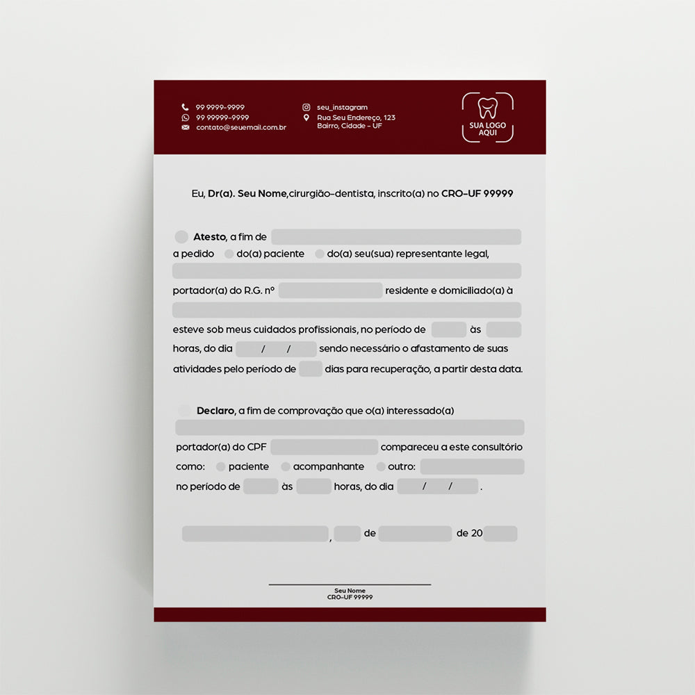 Kit de Papelaria Odontológica Essencial