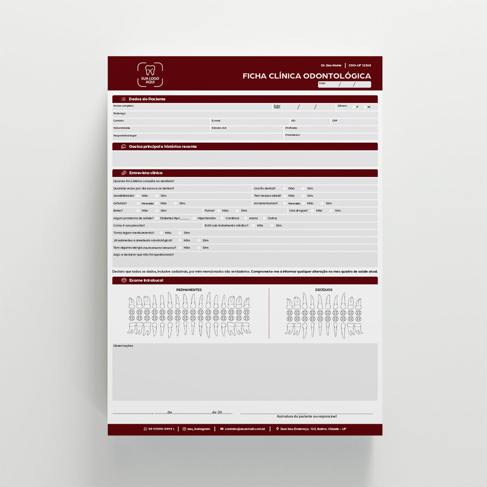 Kit de Papelaria Odontológica Essencial