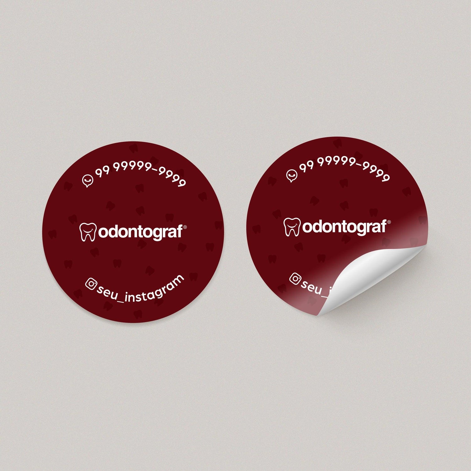Adesivo Redondo com Logo | Modelo 001 - OdontoGraf