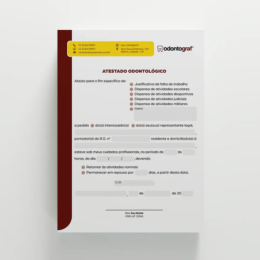 Atestado Odontológico | Modelo 001