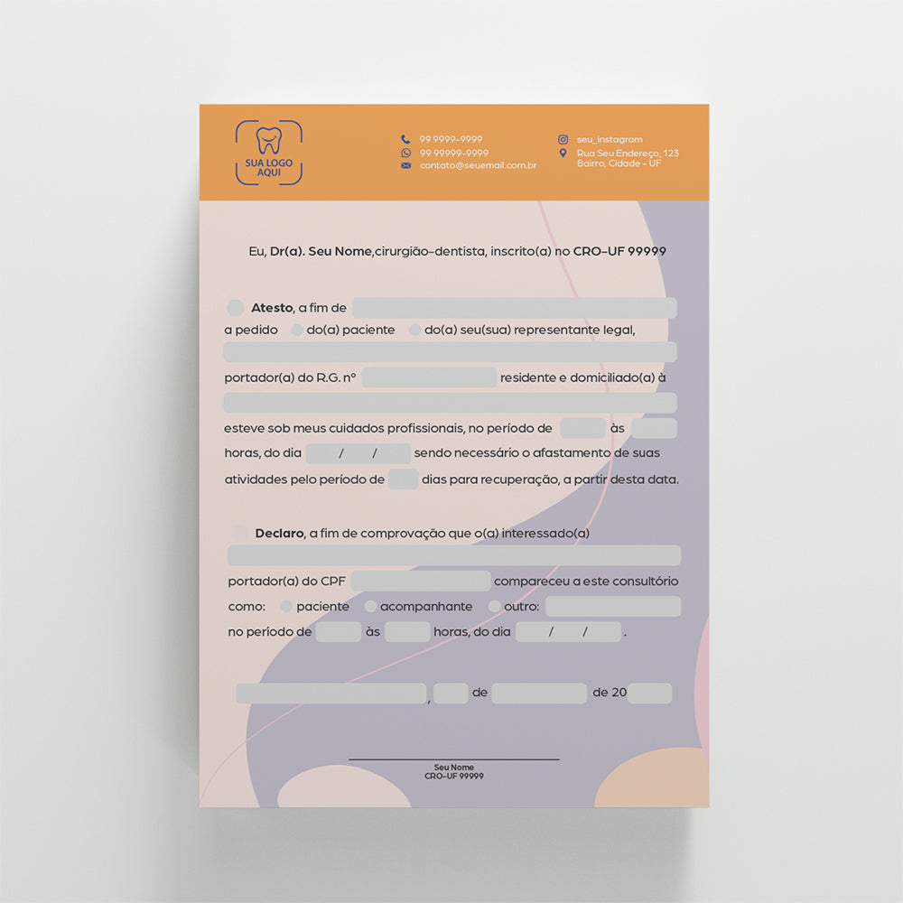 Kit de Papelaria de Odontopediatria