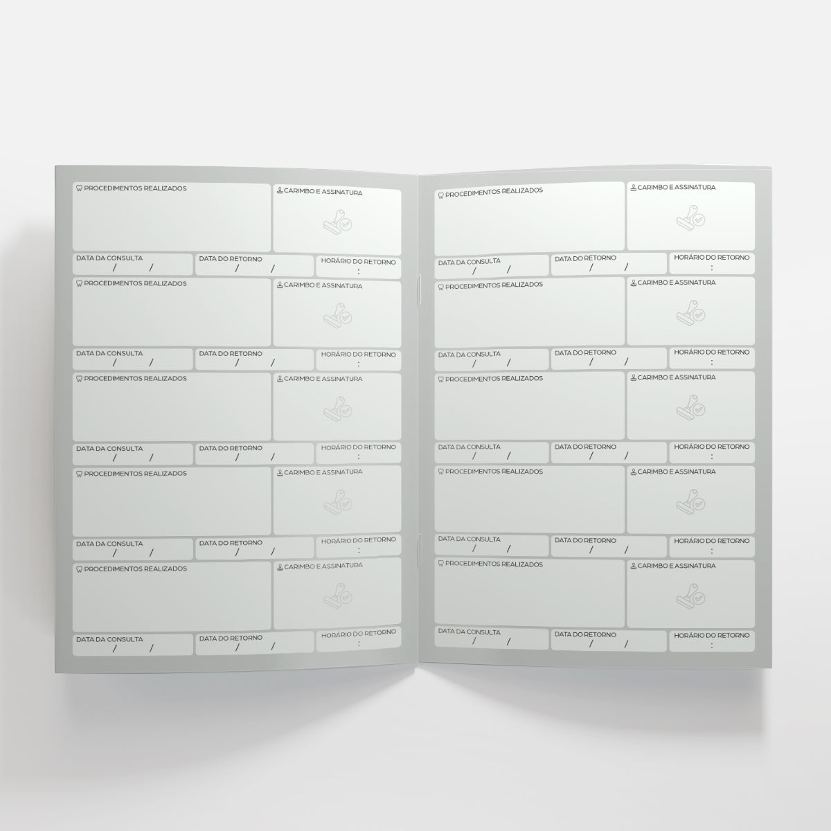 Carteira de Acompanhamento Odontológico 8 Páginas | Modelo 001