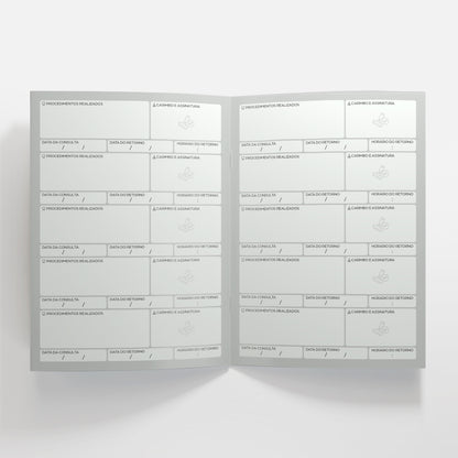Carteira de Acompanhamento Odontológico 8 Páginas | Modelo 001