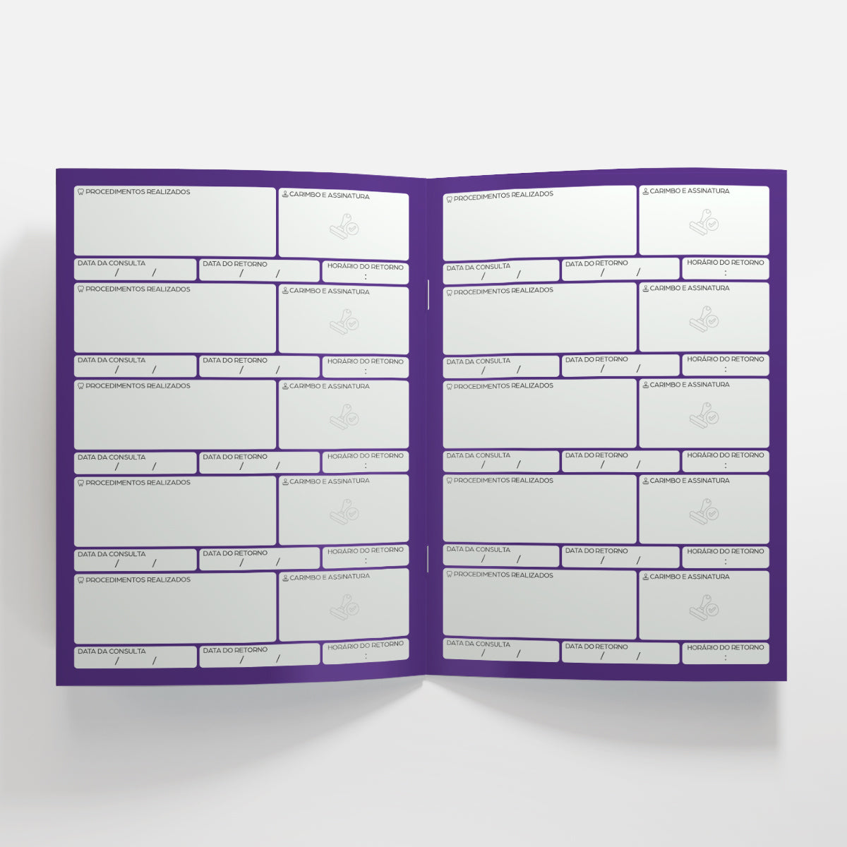 Carteira de Acompanhamento Odontológico 8 Páginas | Modelo 004