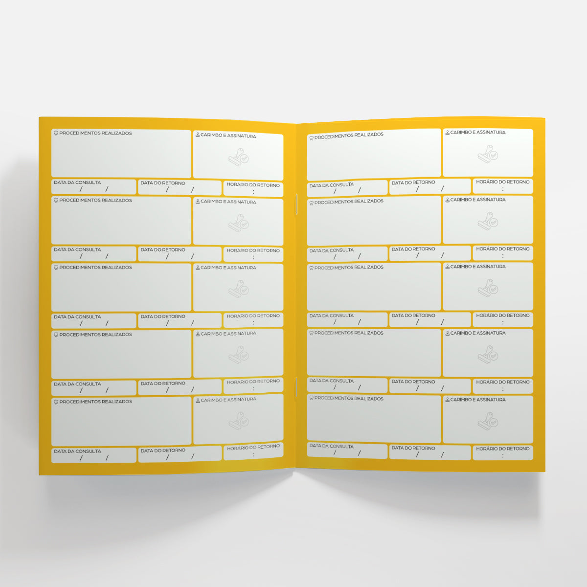 Carteira de Acompanhamento Odontológico 8 Páginas | Modelo 003