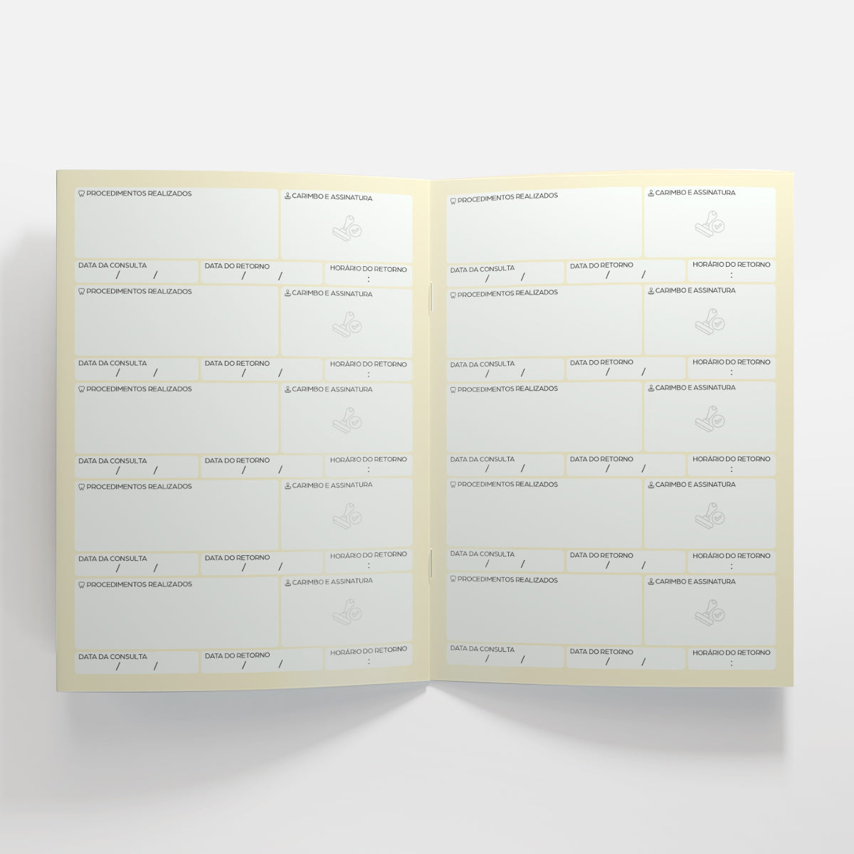 Carteira de Acompanhamento Odontológico 8 Páginas | Modelo 008