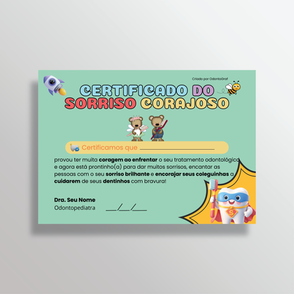 Kit Certificado de Coragem + Desenhos para Colorir (PDF)