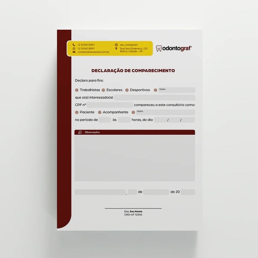 Declaração de Comparecimento | Modelo 001