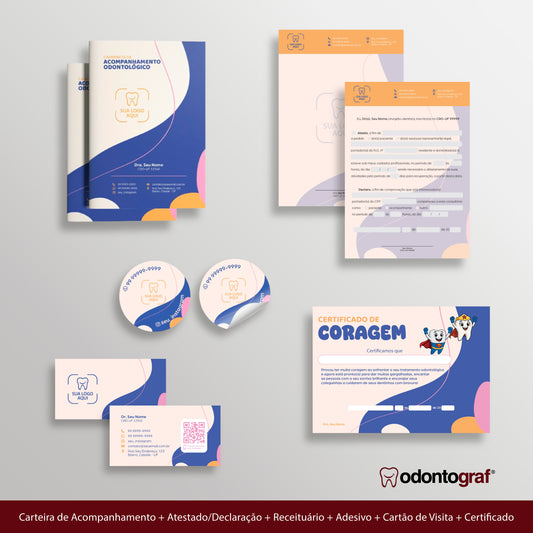 Kit de Papelaria de Odontopediatria