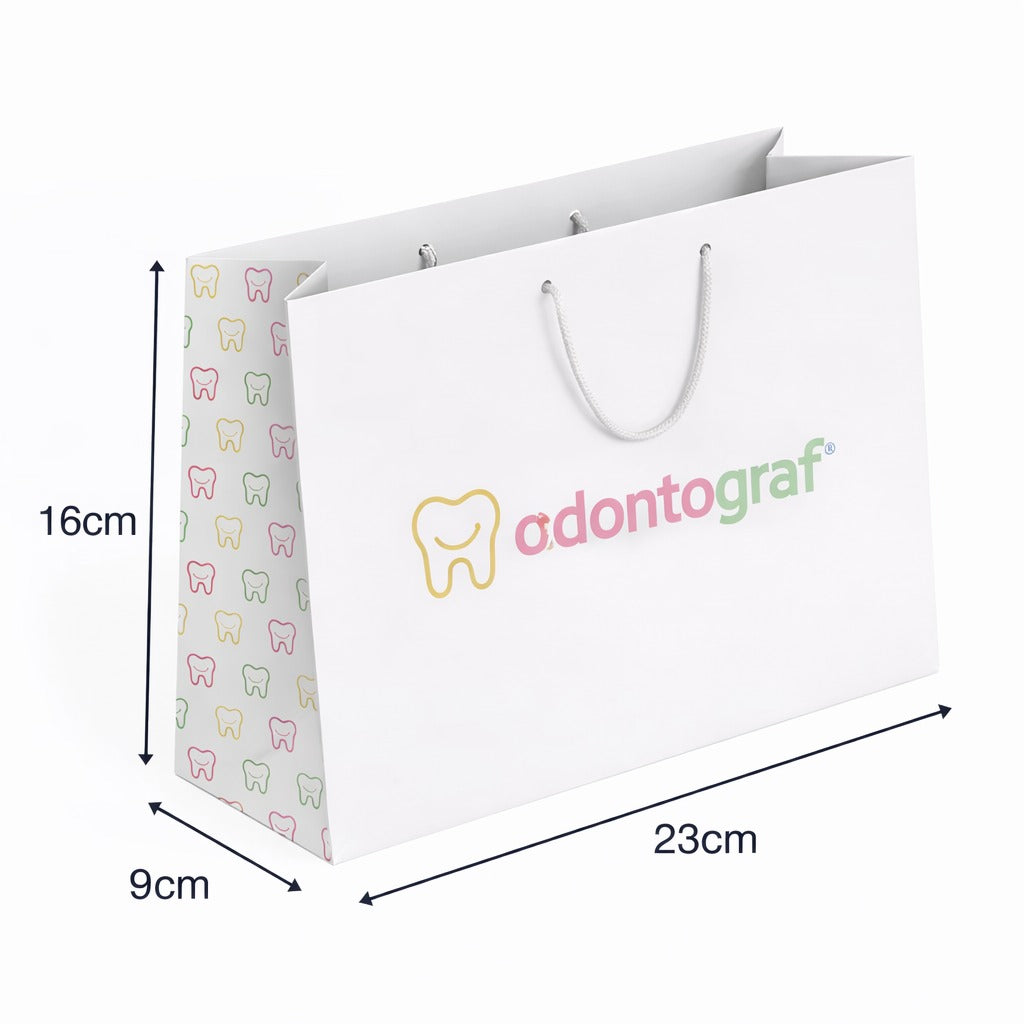 Sacola Horizontal de Papel com Fundo Branco