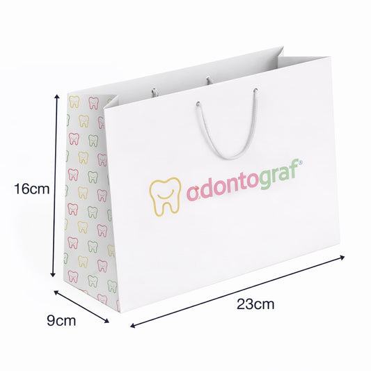 Sacola Horizontal de Papel com Fundo Branco